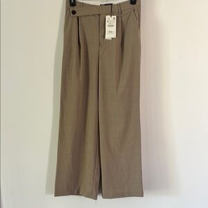 Zara women Asymmetric waist Tan Pants M